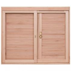 Janela de Madeira Veneziana 100x100cm Com Caixilho 12cm  EWK 200 Rondosul Marroml