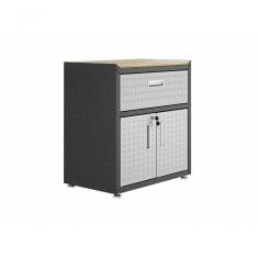 Balcão Multiúso Titanium Itatiaia 2 Portas E 1 Gaveta Preto com Cinza