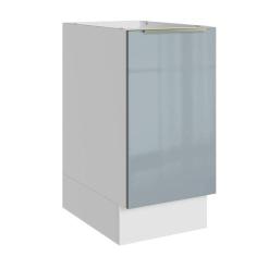 Balcão Madesa Lux 40 cm 1 Porta - Branco/Cinza, Branco/Cinza