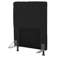 Cabeceira Cama Box Solteiro 90cm Cristal Corino Preto