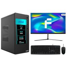 PC Completo eFacini, Intel Core i7, 8GB, RAM SSD Monitor 24 polegadas 
