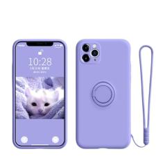 Capa de silicone para Samsung Galaxy A54 A53 A33 A73 A34 A14 A32 A52 A42 A12 A72 A13 A23 A24 A51 A71 4G 5G Anel Suporte de telefone Capa, Lavanda, Para A12