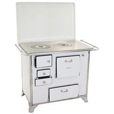 Fogão Á Lenha 2 Com Tampa E Gabinete Branco 2GDT Venâncio