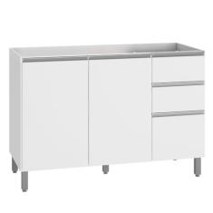Balcão Para Cozinha 3 Portas Evidence Branco