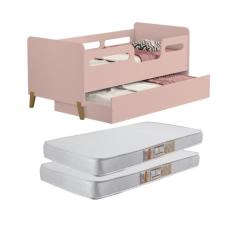 Cama Infantil Bicama Auxiliar Cecilia Grade Proteção Montessoriana par