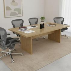 Mesa para Reunião 6 Lugares 200x100cm - Tecno Mobili, Amêndoa