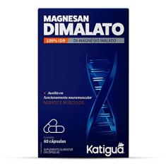 Katiguá, Magnesan, Magnésio Dimalato, Sem sabor, 60 Cápsulas Soft Gel • 30 doses, Azul