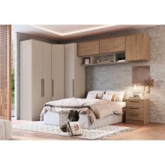 Guarda Roupa Casal Modulado 9 Peças Requinte Macadâmia/Duna