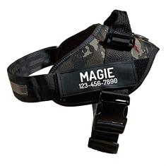 PawPawify Peitoral para cães personalizado sem puxar com nome e número de telefone, colete para animais de estimação personalizado resistente para evitar puxões, puxões ou asfixia, treinamento e