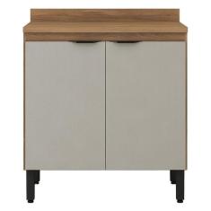 Balcão de Cozinha Firenze 2 Portas 80 cm Amêndola Touch Nude Prime Tx 