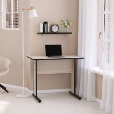 Mesa para Escritório Secretária 92cm Maxxi Nogueira/ Casblanca/Preto