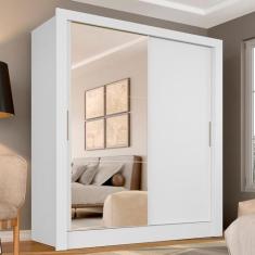 Guarda Roupa Solteiro Paloma 2 Pts C/Espelho Branco- Moveis Arapongas Branco