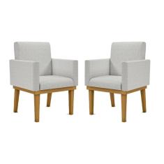 Kit 02 Cadeiras Escritório Reforçadas - Recepção Luxo Linho