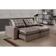 Sofá Retrátil e Reclinável 2 Lugares Capuccino