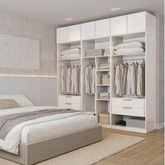 Guarda-roupa Modulado 6 Peças 6 Portas Jade Cabecasa Madeiramadeira Branco Fosco