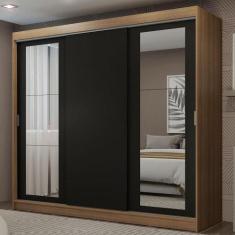 Guarda-roupa 3 Portas de Correr Espelhos 3 Gavetas Madesa