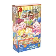 Quebra-cabeça Progressivo Monte e Conte Três Porquinhos - Grow