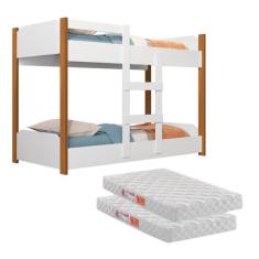 Beliche Infantil com Escadas e Grade + 2 Colchões Segura - Anyben, Bra