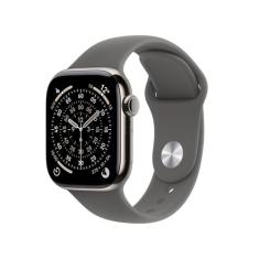 Apple Watch Series 11 GPS + Cellular, Caixa em titânio natural de 42 mm com Bracelete desportiva cinzento rocha - P/M