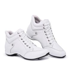 Botinha Feminina Tênis Couro Legitimo Super Confortável-Feminino