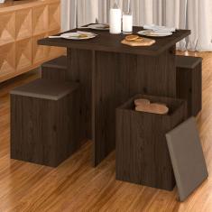 Conjunto Sala De Jantar 4 Banquetas Berlim - Móveis Arapongas