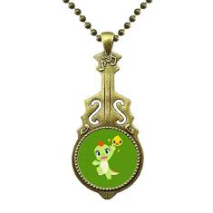 DIYthinker Colar Dinosaur Kingdom Love You com pingente de música de guitarra antiga
