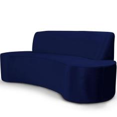 Sofá 3 Lugares 180cm Bélgica Veludo Azul Marinho
