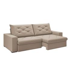Sofá 4 Lugares Retrátil e Reclinável Flexforma Premier Camurça 250 cm