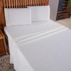 Jogo de Lençol King 4 Peças Percal 180 Fios Ponto Palito - Sucadu Enxo