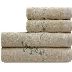 Jogo De Toalhas 4 Peças - Banho e Rosto Algodão Antipiling Yuna Karsten - Emcompre