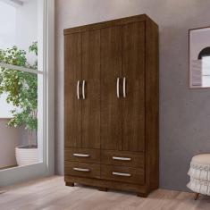 Guarda Roupa 4 Portas E 4 Gavetas Deventer Malbec