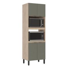 Armário Paneleiro Firenze Duplo Forno Avena Menta - Demóbile