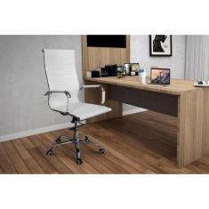 Cadeira De Escritório Esteirinha Giratória Com Relax - Branca - Magazi