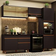 Cozinha Completa Madesa Reims Xa250003 com Armário e Balcão - Preto