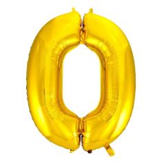 Balão Metalizado Dourado Número 0 - 70cm