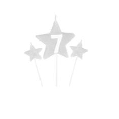 Vela De Aniversário New Star Branca - Número 7