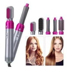 Secador Cabelo Escova Alisadora 5Em1 Eletrico Profissional - Goldenmix
