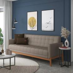 Sofá 3 Lugares 200cm Brooks Cinza/Marrom