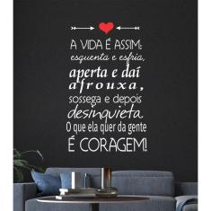 Adesivo Decorativo De Parede Frase A Vida É Assim Para Sala