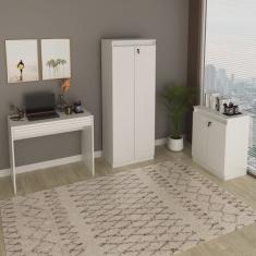 Kit 3 peças 1 Mesa para Escritório com Gaveta 1 Armário e 1 Balcão Espresso Móveis