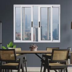 Janela Vitrô de Alumínio 4 Folhas 120 X 200cm Linha 25