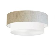 Plafon Duplo Cilíndrico Md-3064 70x60cm Rústico Bege Branco