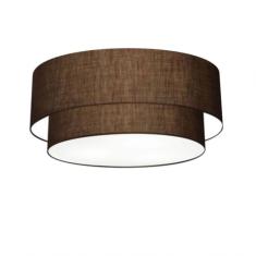 Plafon Duplo Cilíndrico Md-3021 Tecido 80x60cm Café Bivolt
