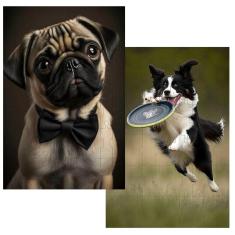 Kit 2 Quebra-Cabeças Cognitivos Doguinhos 60 peças