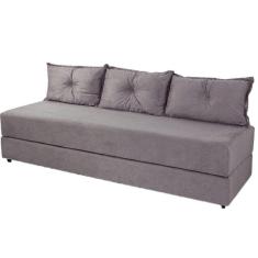 Sofá Cama Multiuso Cinza Liso