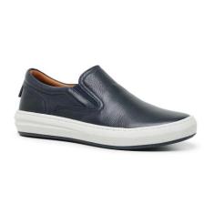 Tênis Slip On Masculino Couro Casual Conforto Estilo Leve - Rubim Calç