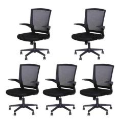 Kit 5 Cadeiras Escritório Diretor com Relax Tela Mesh Milão 3314 - Esp