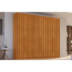 Guarda Roupa Casal Atenas 6 Portas de Bater 6 Gavetas MDF Cinamomo Conquista Móveis