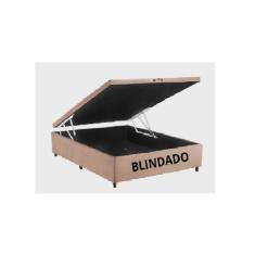 Cama Box Baú Viúvão Blindado Suede Rosé Com 128Cm de Largura