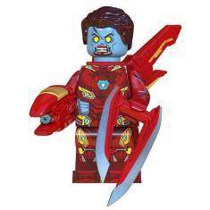Boneco Blocos De Montar Iron Man Zumbie Marvel Terror